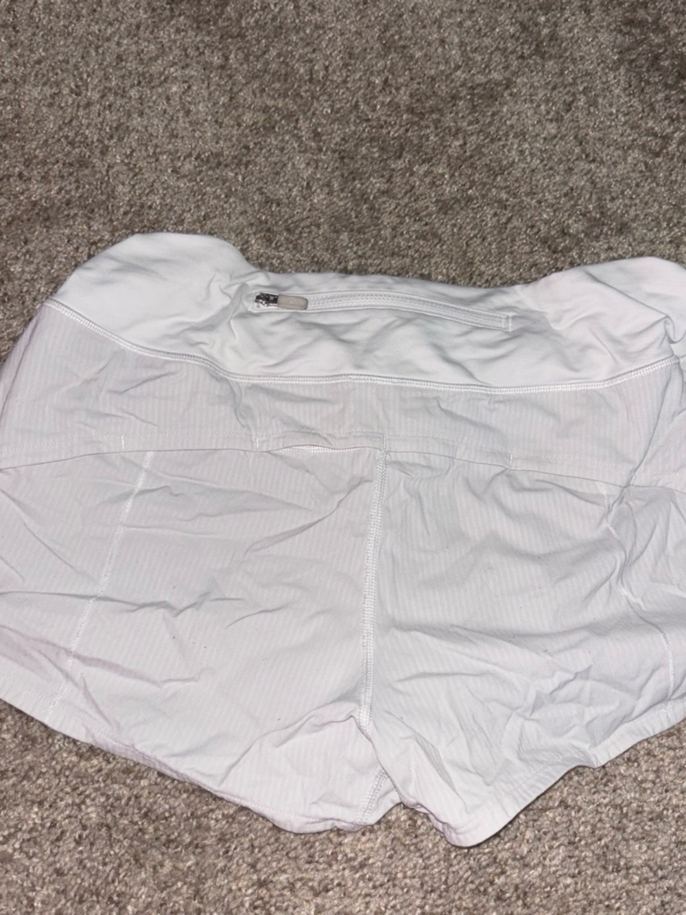 lululemon athletica White Athletic Running Shorts with Back Zip